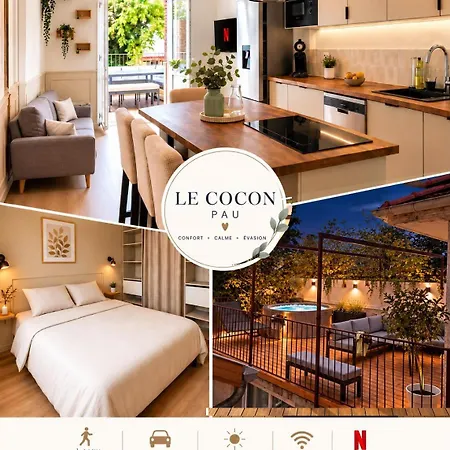 2 - Grande Terrasse 33 M2 Plein Sud- Jacuzzi - Parking Gratuit Appartement Pau